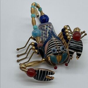 Cynthia Chuang Colorful Enamel Beaded Scorpio Brooch